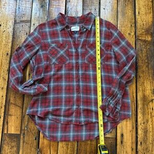 Universal Thread Dark Red and White Plaid flannel Shirt
